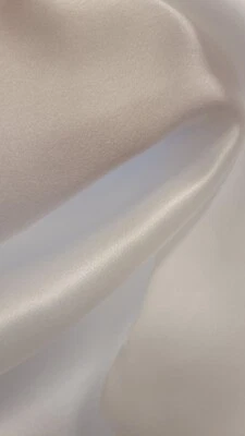 100% Silk Crepe Satin 19 momme, 140 cm, Ivory White, Wedding - Image 1 of 2