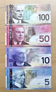 2004-2006 Canadian Paper Bill Set $100 $50 $10 $5 Canada Banknote - CB13 - Picture 1 of 8