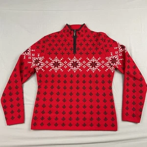 Suéter Nórdico de Lana Grande Neve Rojo Isla Justa Invierno Cottagecore Esquí De Colección - Imagen 1 de 8