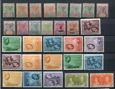 Lote 49 estampillas antiguas de SEYCHELLES QV a KGVI M&U Foto 1 de 2