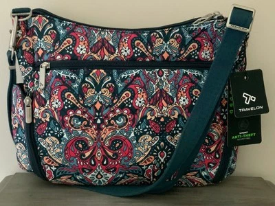 Travelon Anti Theft Classic Crossbody Security Bag Summer Paisley Quilted NWT - Image 1 of 4