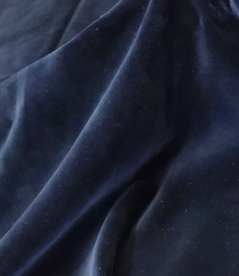 De colección. LUJOSO SÓLIDO DK. TELA TERCIOPELO ALGODÓN AZUL, NUEVA, 50" W X 37" L Foto 1 de 4