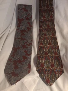 Lot Of 2 VINTAGE Silk Ties Hardy Amies Gant Tie Necktie Paisley Designer USA - Picture 1 of 8