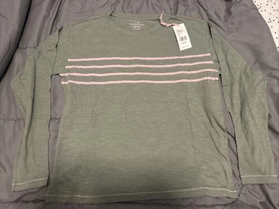 Camiseta manga larga Vineyard Vines niñas talla XL (16): verde con rayas rosas nueva con etiquetas Foto 1 de 4