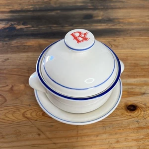 Chicken Soup Lidded Bowl With Plate VTG 3 Piece Rubicon Designs Ceramic - Picture 1 of 7