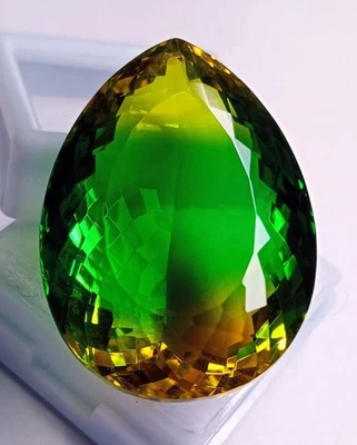 Awesome Bi-Colour Pear Cut 73-74 Ct Tourmaline Natural Certified Loose Gemstone - Image 1 of 4