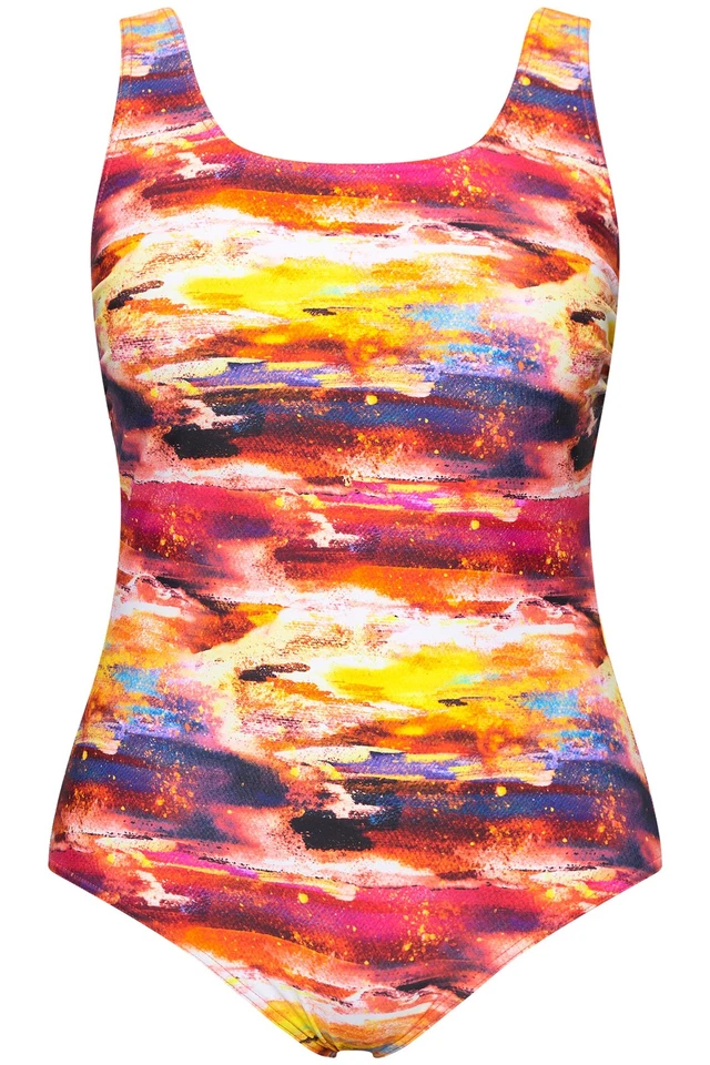 Ulla Popken Damen große Größen Badeanzug ohne Softschalen Rundhals - Bild 1 von 1