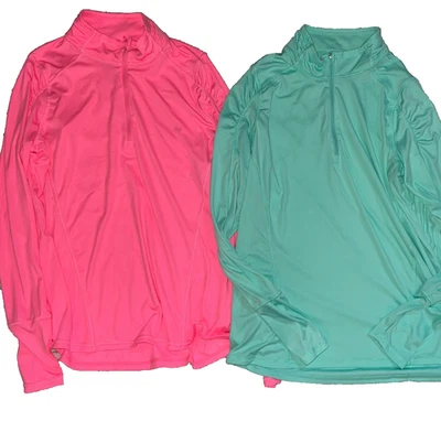 Blusa Pulôver Danskin Now Semi Ajuste Rosa/Estado Perfeito 1/4 Zíper Roupa Ativa XXL Lote de 2 - Imagem 1 de 4