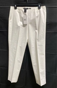 NWT Lafayette 148 New York Womens White Mid-Rise Straight Leg Dress Pants Size 4 - Picture 1 of 4