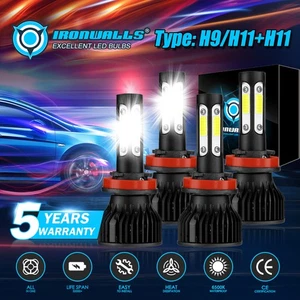 For Chevy Silverado 1500 2500HD 2023 2024 2025 4-sides LED Headlight Bulb H9 H11 - Picture 1 of 12