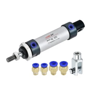 Pneumatic Air Cylinder 20mm Bore 25mm Stroke with Y Connector and Quick Fittings - Picture 1 of 6