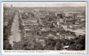 Vista aérea anterior a 1907 WASHINGTON DC PENNSYLVANIA AVENUE C.D. POSTAL KENNY CO - Imagen 1 de 2