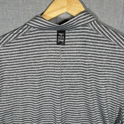Camisa polo de golf Nike Tiger Woods para hombre L negra gris a rayas Dri-FIT Swoosh Foto 1 de 4