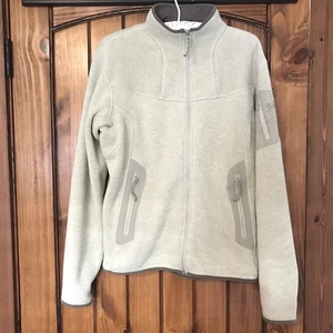 Arc'teryx Fleece Jacket Polartec Womens L Large Full Zip Covert Cardigan Oatmeal - Picture 1 of 11