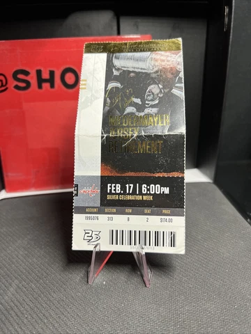 ANAHEIM DUCKS SCOTT NIEDERMAYER JERSEY RETIREMENT Ticket Stub Vs Caps 2/17 Cover