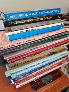 LOT of 23 Vtg Doll Collector Books Bears Hats Costume Doll Making Kruse Jumeau - Picture 1 of 8