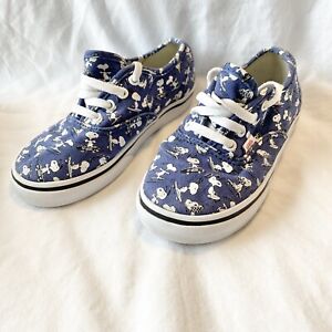 Vans Snoopy Size 10 Toddler Lace Up Blue Kids Low Peanuts