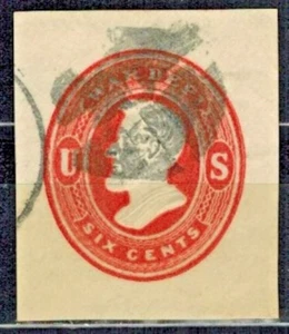 USA Stamped Envelope 1875 War Dept Cut Square 6c Lincoln, Used - Picture 1 of 2
