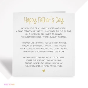 Biglietto Festa del Papà Personalizzato con Poesia - Regalo Per Papà, Nonno o Patrigno - Foto 1 di 4