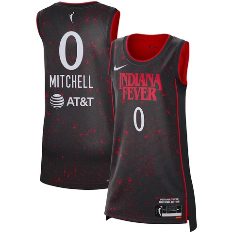 Indiana Fever Kelsey Mitchell #0 Nike Women's Black WNBA Rebel Edition Jersey Cover