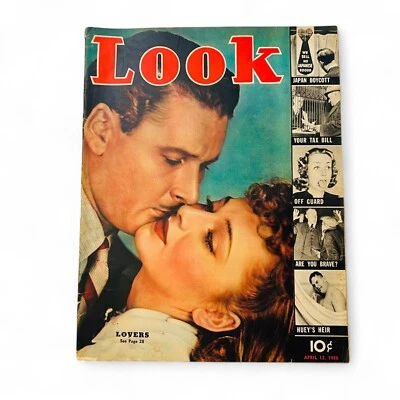 Look Magazine Apr 12 1938 – Lovers Cover, Japan Boycott, 1930s Americana - Image 1 of 2