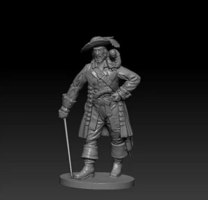 ⭐️ Pirat barbossa Soldiers resin 3D UnPAINTED. 54mm 1/32 Action Figurine ⭐️ - Picture 1 of 5