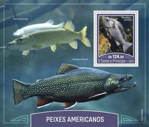 Sao Tome & Principe 2021 MNH American Fish Stamps Fishes Largemouth Bass 1v S/S - Picture 1 of 1