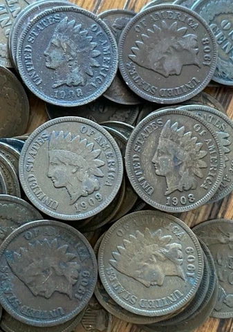 1908, 1909 Indian Head Cent 2 Coin Lot - Good or Better Cover