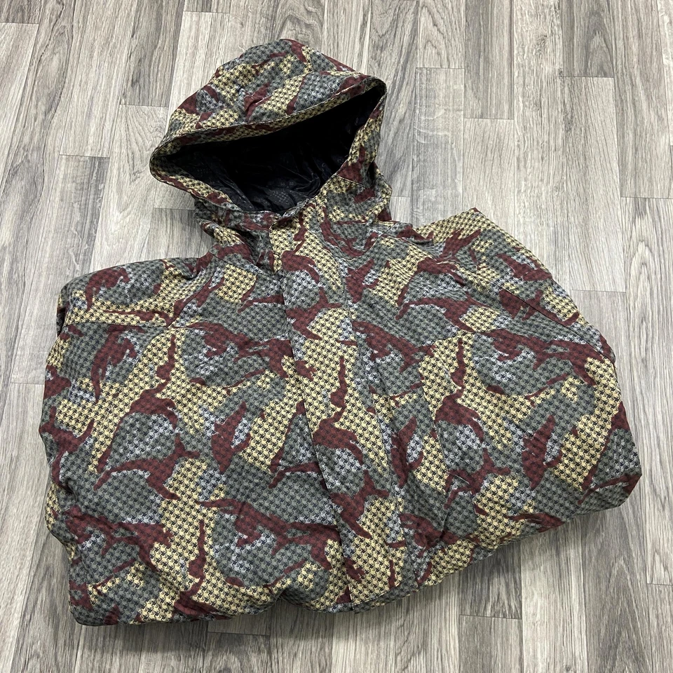 VANS Full Zip Up Lined Brown Print Hooded Ski Jacket Men's Size Large - Image 1 of 4