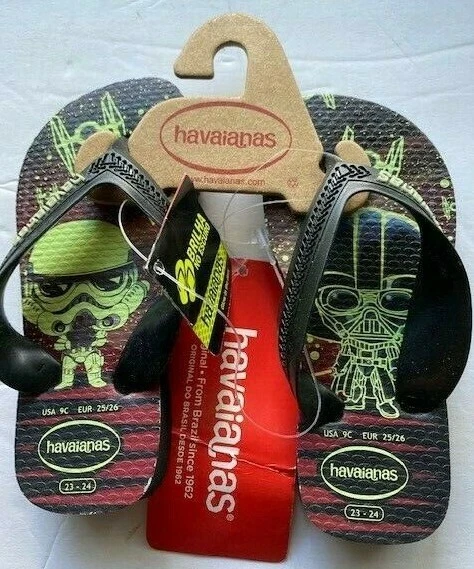 Chanclas Havaianas Kids Darth Vader/Stormtropper Auténticas Nuevas con Etiquetas Talla 9C Foto 1 de 1