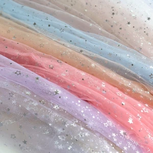 1 M DIY Meteor Shiny Mesh Tulle Fabric Starry Net Cloth Dress Sewing Craft Sew - Picture 1 of 18