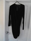Simply Be Size 16 Black Long Sleeve Ripple Front Dress. New With Label.