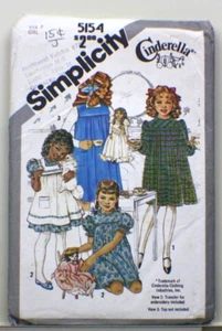 Simplicity 5154 Vintage ungeschnittenes Muster Mädchen Größe 7 Kleid von Cinderlla Clothing - Bild 1 von 3