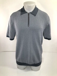 REISS - NEW w TAGS - GALLOW Out of Stock Textured Half Zip Lg. Knit Polo Shirt - Picture 1 of 10