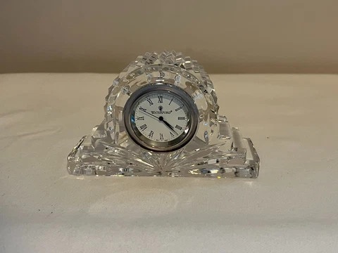 WATERFORD Crystal 2 1/2" X 4" Mantel Cottage Style Clock Cover