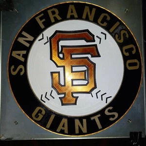 12-Inch SF Giants MLB 3D LOGO MAN CAVE WALL 3D PRINTED PLASTIC COPPER SILK LOGO - Picture 1 of 12