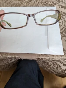 Face A Face Paris Axess 4 Brown-Green Rectangle Eyeglasses Frames  France - Picture 1 of 5