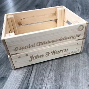 personalised Christmas eve Crate  Wooden box Xmas Santa Engraved Gift Decor - Picture 1 of 1