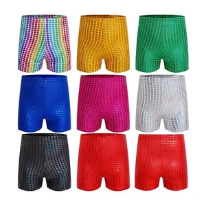 Boys Girls Shorts Sparkle Bottom Competition Hot Pants Practice Underpants Soft - Picture 1 of 61