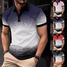 Camicia da allenamento uomo alla moda slim fit con bottoni collo a V maniche cor