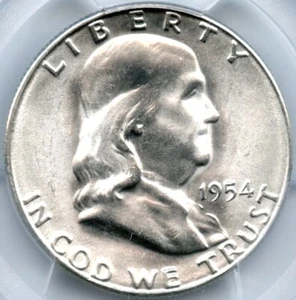 1954-S Franklin Half Dollar, PCGS MS64FBL - Picture 1 of 3
