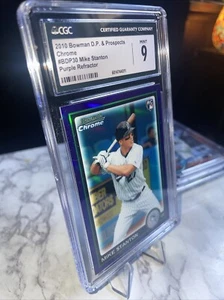 2010 Bowman Chrome #BDP30 Mike Stanton Rookie Card Purple Refractor CGC 9 Mint - Picture 1 of 3