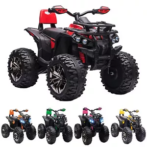 Aosom 12V Kids Ride-on ATV Four-Wheeler Car w/ Headlights Wide Wheels Music - Picture 1 of 56