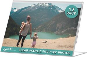Photo Booth Frames - 7X5 Inch Clear Acrylic Display, Slanted Back 7X5 Horizontal