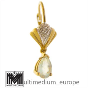 Einzelner 333 Gelbgold Diamant Ohrring Aquamarin single 8ct gold earring 8k - Picture 1 of 3