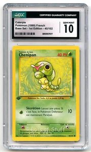 CGC 10 GEM MINT French Caterpie/Chenipan Base Set 1st Edition 1999 45/102  -17 - Picture 1 of 2