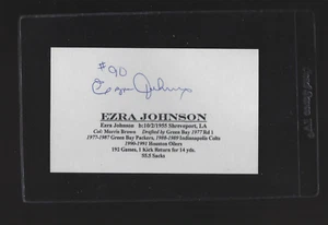 Ezra Johnson Green Bay Packers Signed Auto Football 3x5 Index Card Autograph - Picture 1 of 1