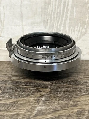 Rare Vintage Contax Carl Zeiss Jena Tessar 2.8cm f/8 Wide Angle Lens 1936 - Image 1 of 4