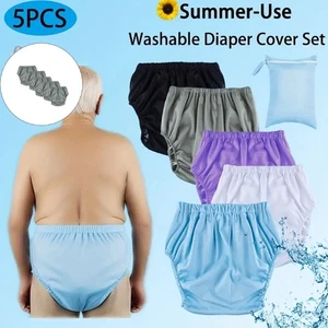 5Pcs Water Resistant Adult Diaper Cover Incontinence Underwear Leakproof Pant - Picture 1 of 27