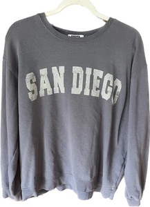 RSQ Tillys San Diego Crew Neck Sweatshirt Vintage Style Damen Gr. L Blau  - Bild 1 von 3